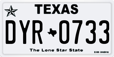 TX license plate DYR0733