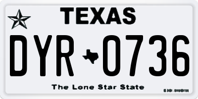 TX license plate DYR0736