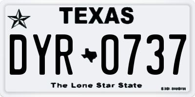TX license plate DYR0737