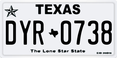 TX license plate DYR0738