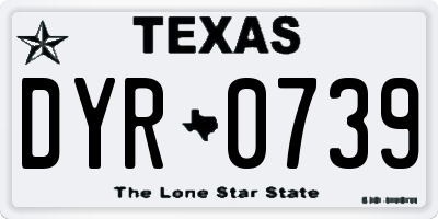 TX license plate DYR0739