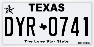 TX license plate DYR0741