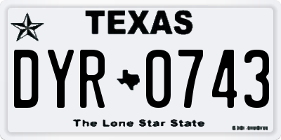 TX license plate DYR0743
