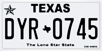 TX license plate DYR0745
