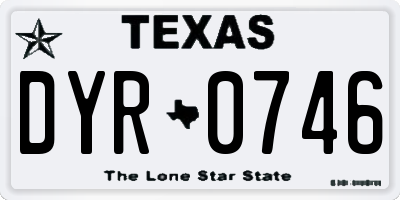 TX license plate DYR0746
