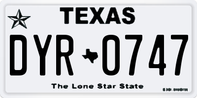 TX license plate DYR0747