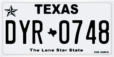 TX license plate DYR0748