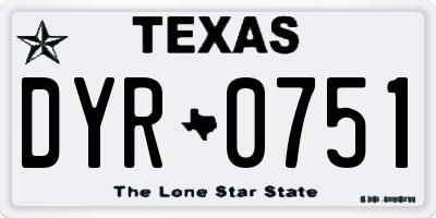 TX license plate DYR0751