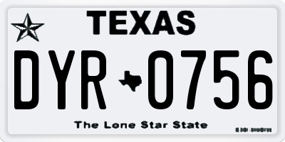 TX license plate DYR0756