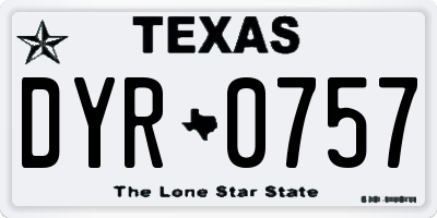 TX license plate DYR0757