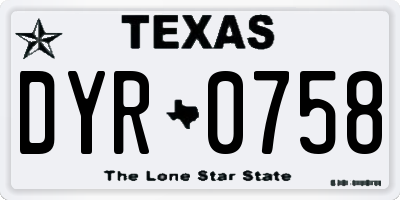 TX license plate DYR0758