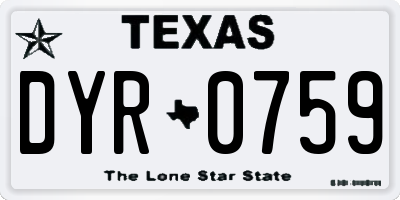 TX license plate DYR0759