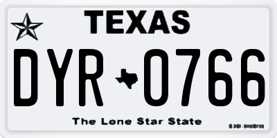 TX license plate DYR0766