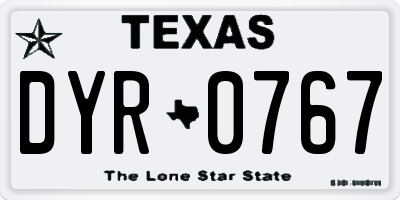 TX license plate DYR0767