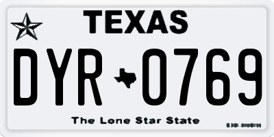 TX license plate DYR0769