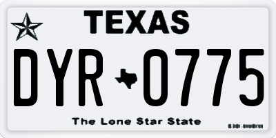 TX license plate DYR0775