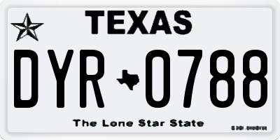 TX license plate DYR0788