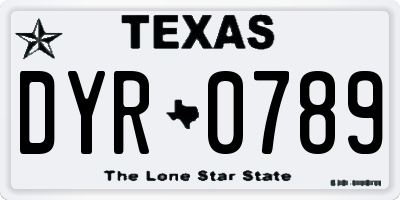 TX license plate DYR0789