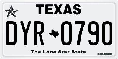 TX license plate DYR0790