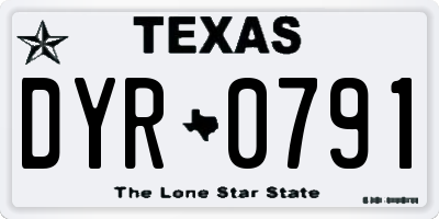 TX license plate DYR0791