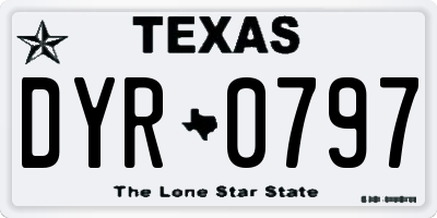 TX license plate DYR0797