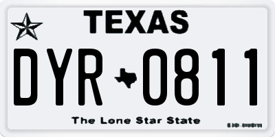 TX license plate DYR0811