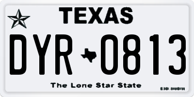 TX license plate DYR0813