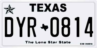 TX license plate DYR0814