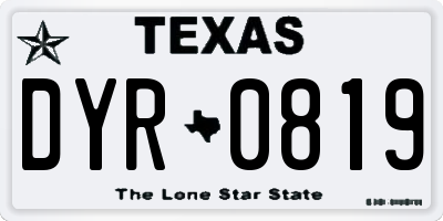 TX license plate DYR0819