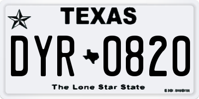 TX license plate DYR0820