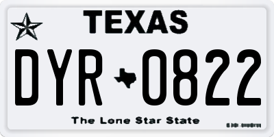 TX license plate DYR0822