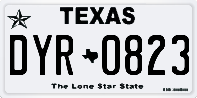 TX license plate DYR0823