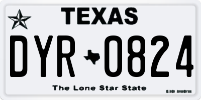 TX license plate DYR0824