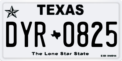 TX license plate DYR0825