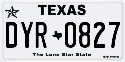 TX license plate DYR0827