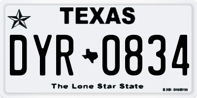 TX license plate DYR0834
