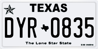 TX license plate DYR0835