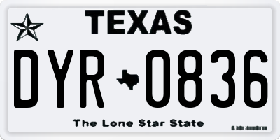 TX license plate DYR0836