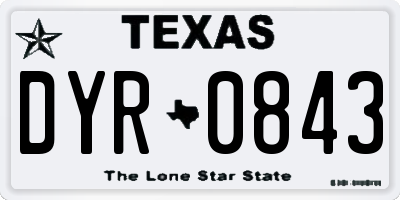 TX license plate DYR0843