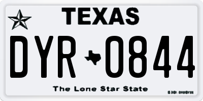 TX license plate DYR0844
