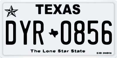 TX license plate DYR0856