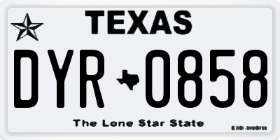 TX license plate DYR0858