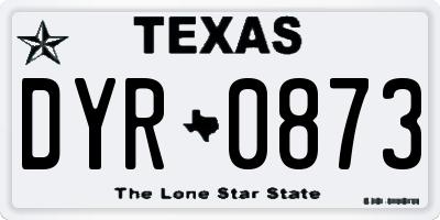 TX license plate DYR0873