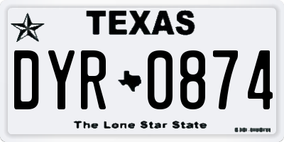 TX license plate DYR0874