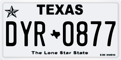 TX license plate DYR0877
