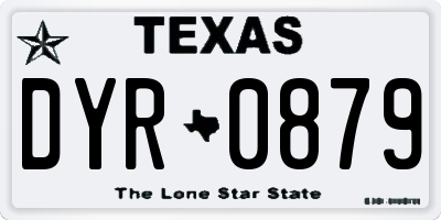 TX license plate DYR0879