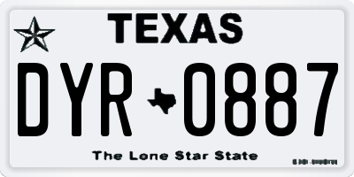 TX license plate DYR0887