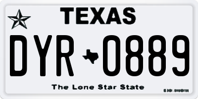 TX license plate DYR0889