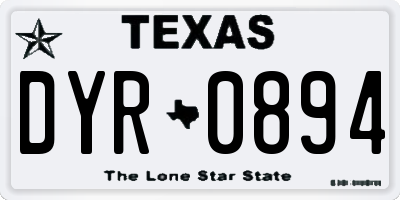 TX license plate DYR0894