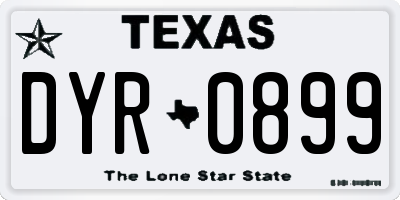TX license plate DYR0899
